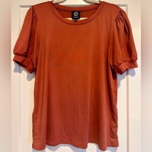 Bobeau Pink Puff Sleeve Blouse